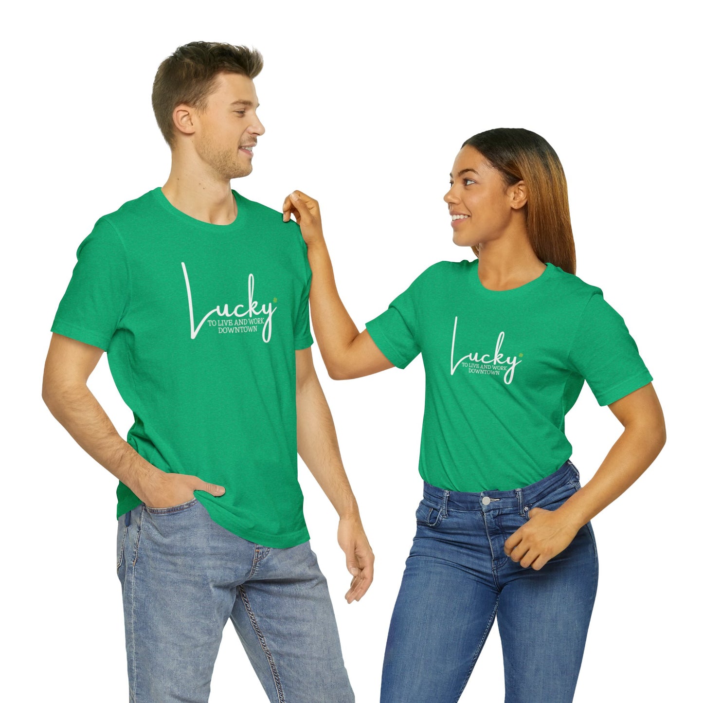 Lucky to Live and Work Downtown Short Sleeve Tee