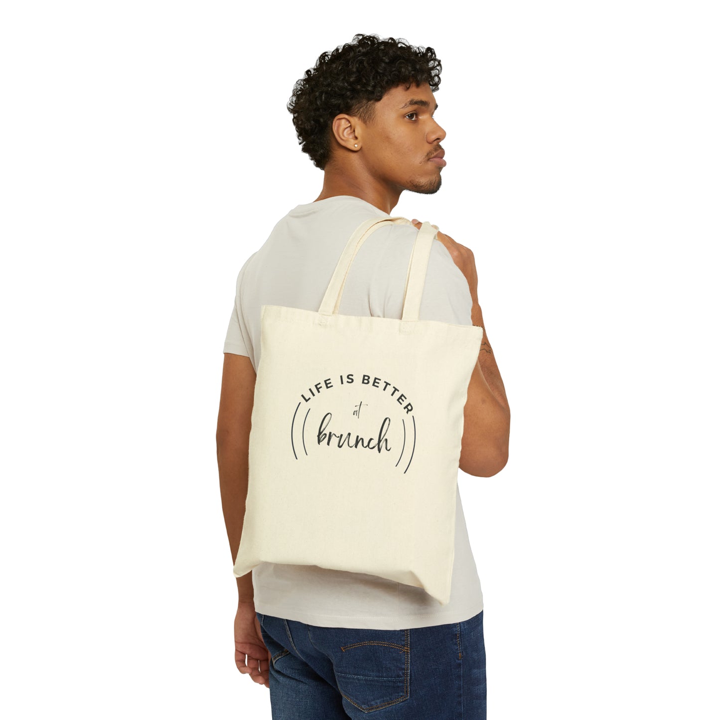Canvas Tote Shopping Bag, Life is Better at Brunch