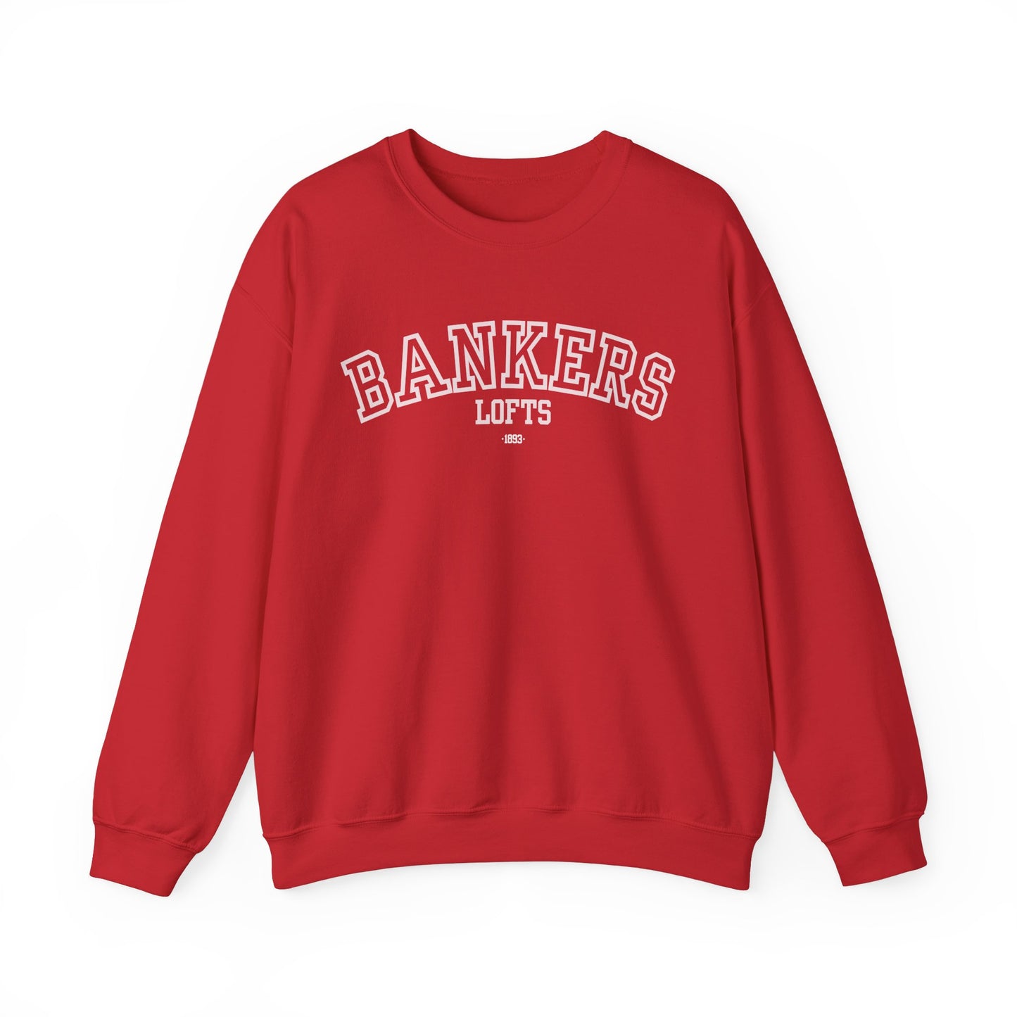 Bankers Lofts White Letter Collegiate Sweatshirt