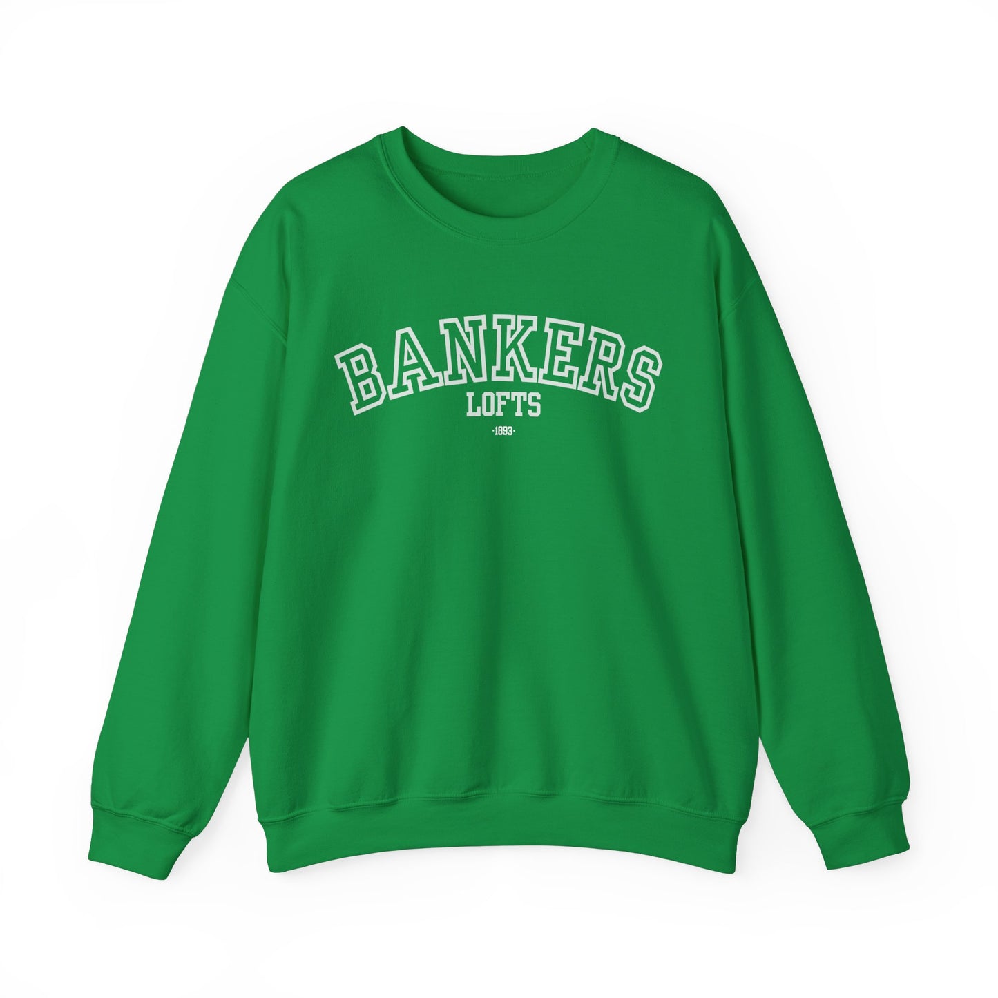 Bankers Lofts White Letter Collegiate Sweatshirt