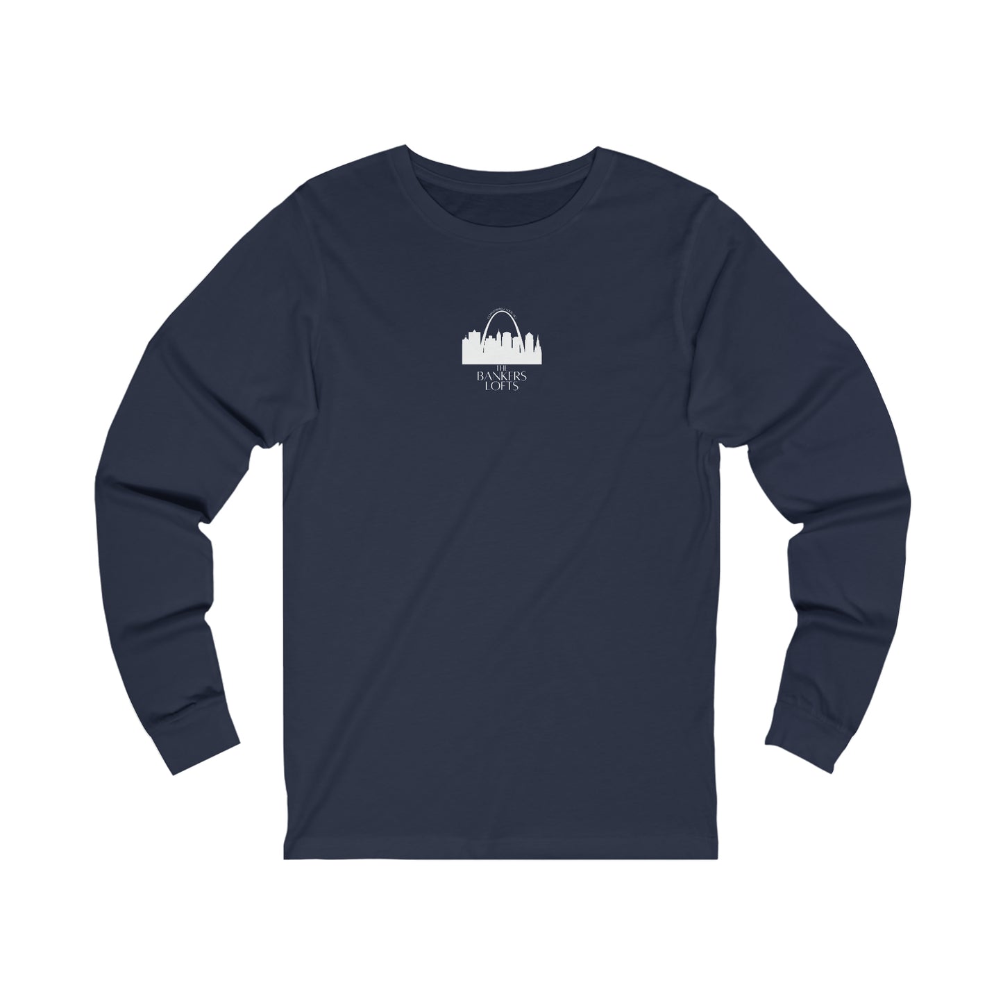 Bankers Lofts Logo Longsleeve - Logo is peekthrough sized to show perfectly with a jacket, coat, or cardigan or to wear on its own.
