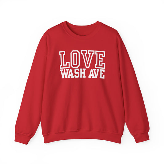 Love Wash Ave Varsity Sweatshirt